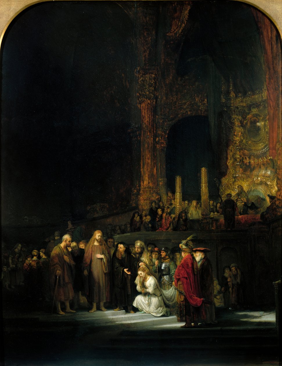 Nainen otettu aviorikoksesta, 1644 tekijältä Rembrandt van Rijn