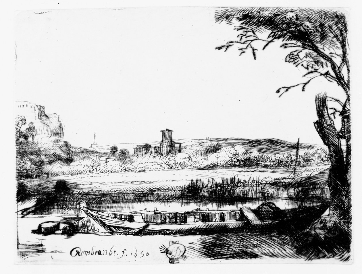 Näkymä kanavalle, 1650 tekijältä Rembrandt van Rijn