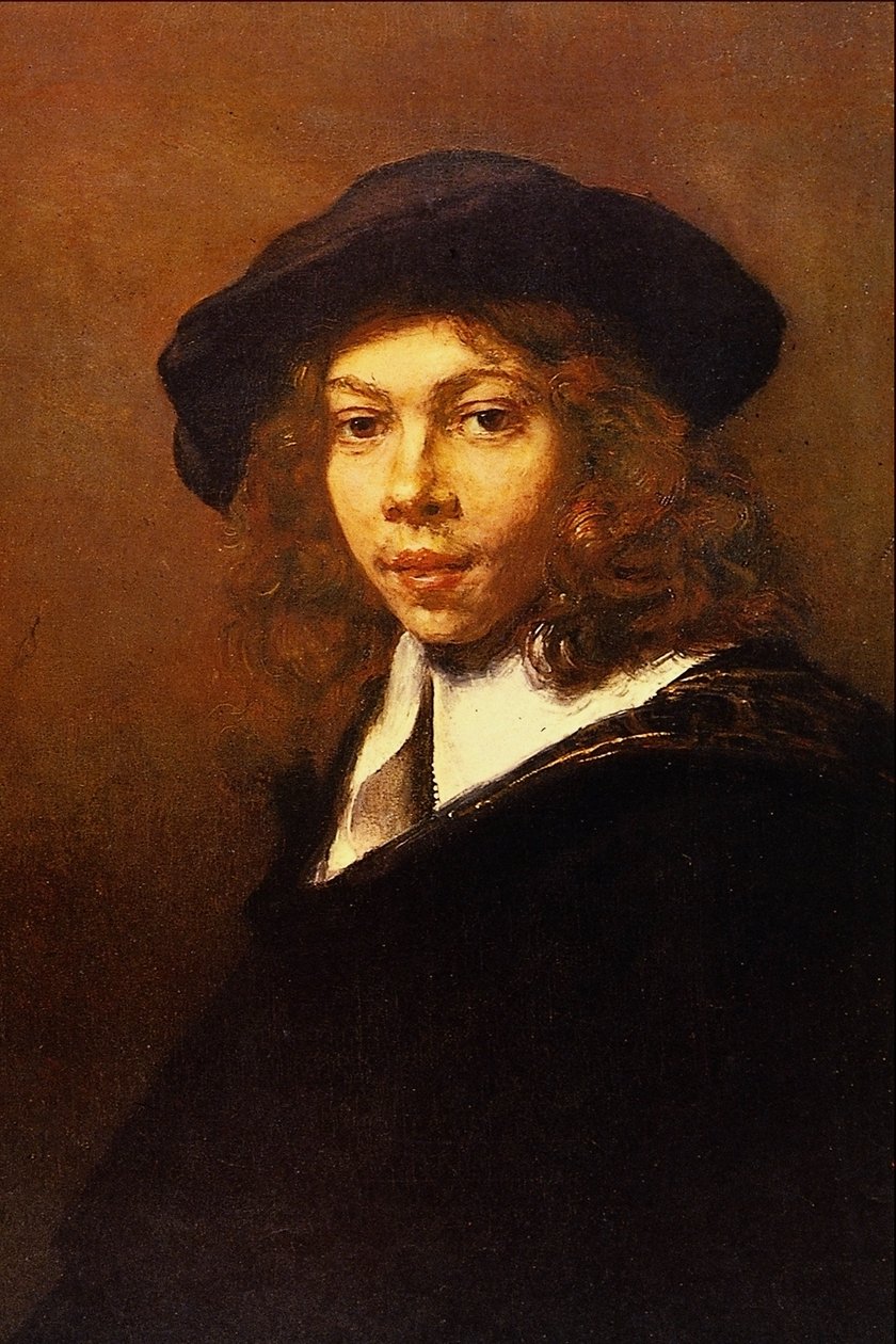 Nuoret mustalla korkilla tekijältä Rembrandt van Rijn