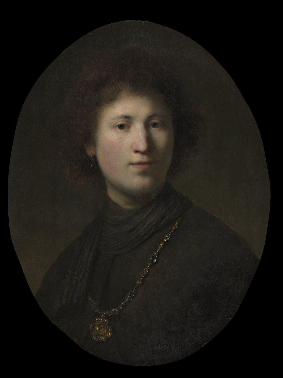 Nuori mies ketjulla, n. 1630 (öljy puulle) tekijältä Rembrandt van Rijn