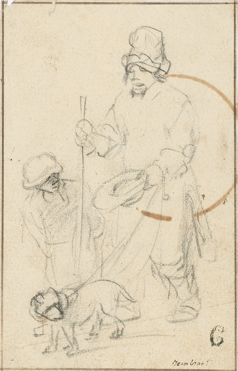 Sokea kerjäläispoika ja koira tekijältä Rembrandt van Rijn