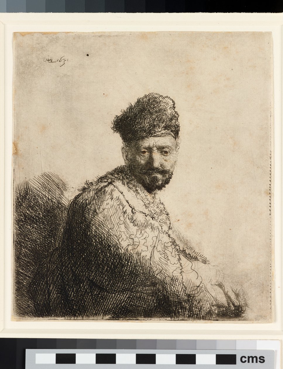 Parrakas mies karvaisessa itämaisessa lippiksessä: taiteilijan isä tekijältä Rembrandt van Rijn