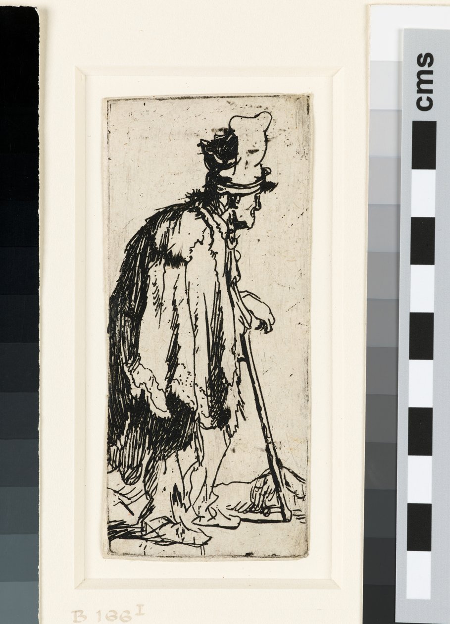 Kerjäläinen kädellä, n. 1629 (etsaus) tekijältä Rembrandt van Rijn