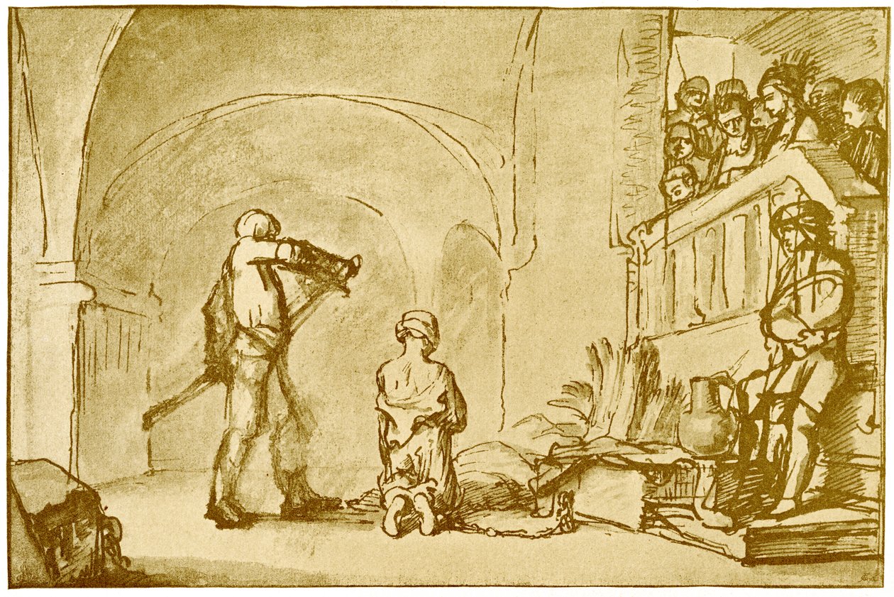 Johanneksen mestaaminen tekijältä Rembrandt Harmensz. van Rijn