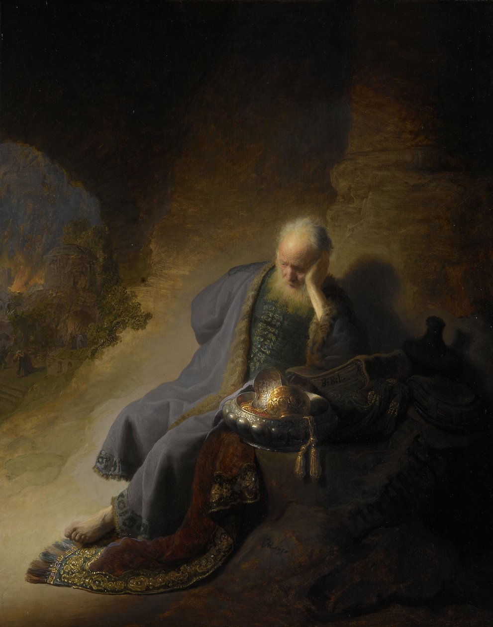 Jeremia valittaa Jerusalemin tuhoa tekijältä Rembrandt van Rijn