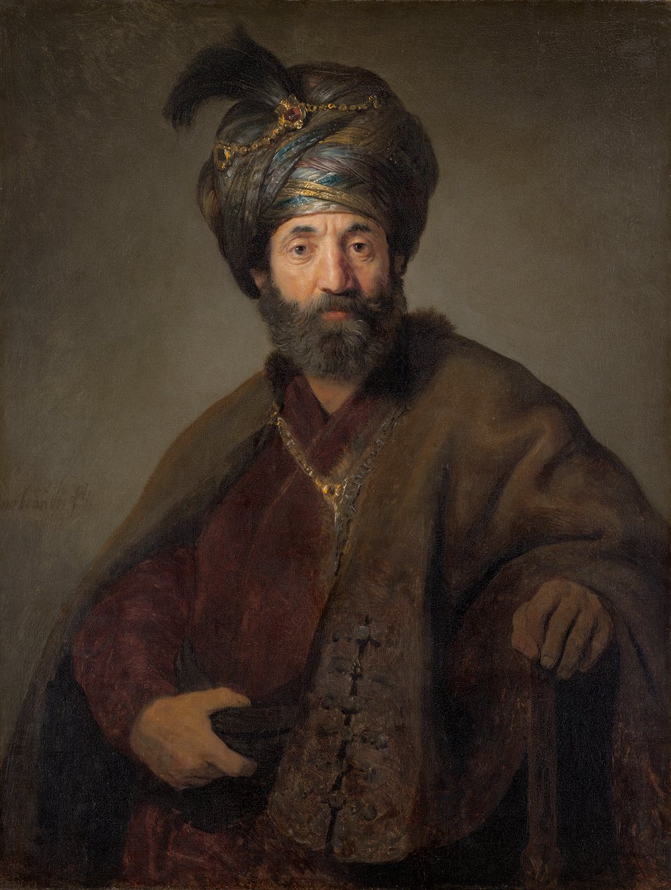 Mies itämaisessa asussa, n. 1635 (öljy kankaalle) tekijältä Rembrandt van Rijn