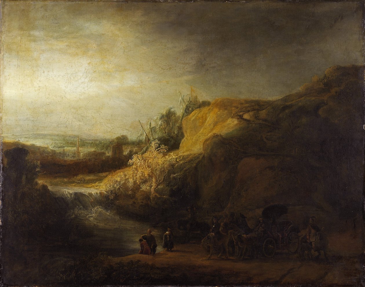 ""Maisema eunukin kasteella"" Rembrandt van Rhijnin (1606-1669) maalaus 1640 Niedersachsisches Landesmuseum, Hannover tekijältä Rembrandt Harmensz. van Rijn