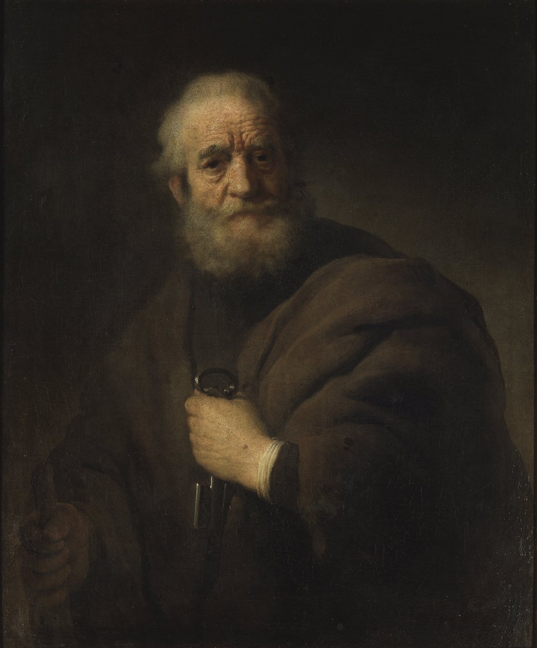 Pierre apotre - Pietari apostoli, kirjoittanut Rembrandt van Rhijn (1606-1669). öljy kankaalle tekijältä Rembrandt van Rijn