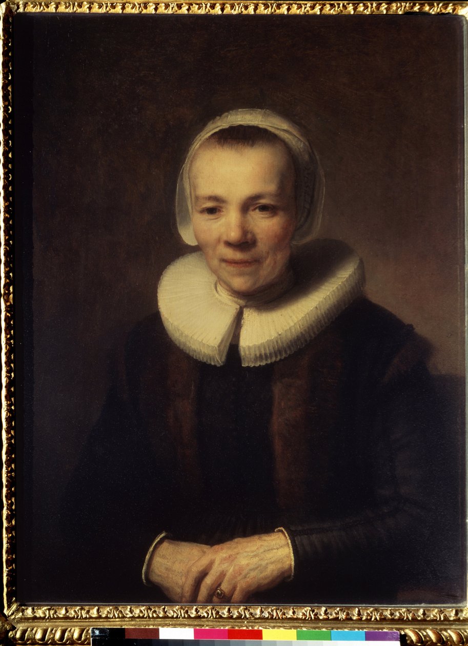 Baartje Martens Doomerin muotokuva (Baartje Martens-Doomerin muotokuva). Peinture de Harmenszoon van Rijn tämä Rembrandt (1606-1669) tekijältä Rembrandt Harmensz. van Rijn