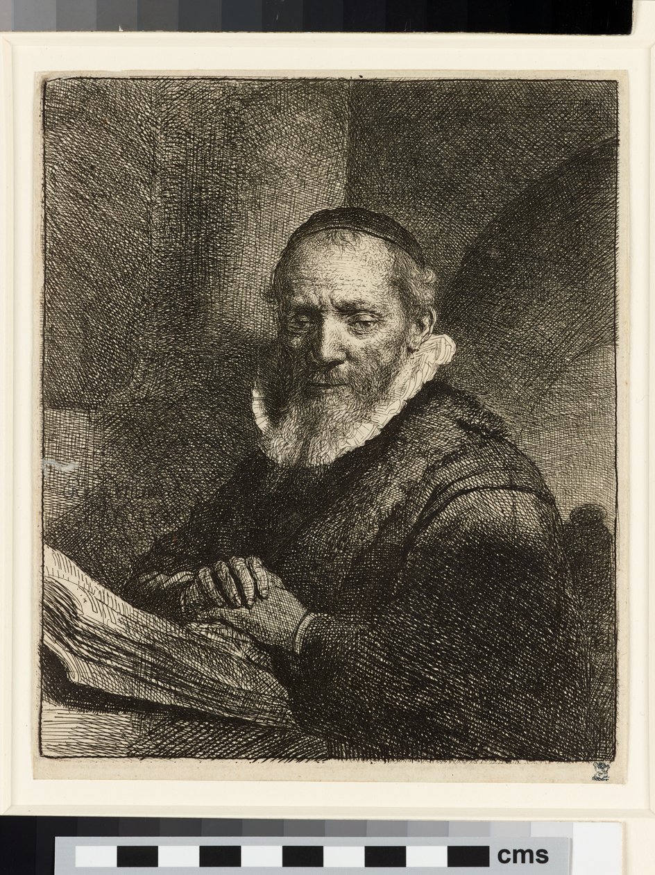 Saarnaajan Jan Cornelis Sylviuksen muotokuva tekijältä Rembrandt van Rijn