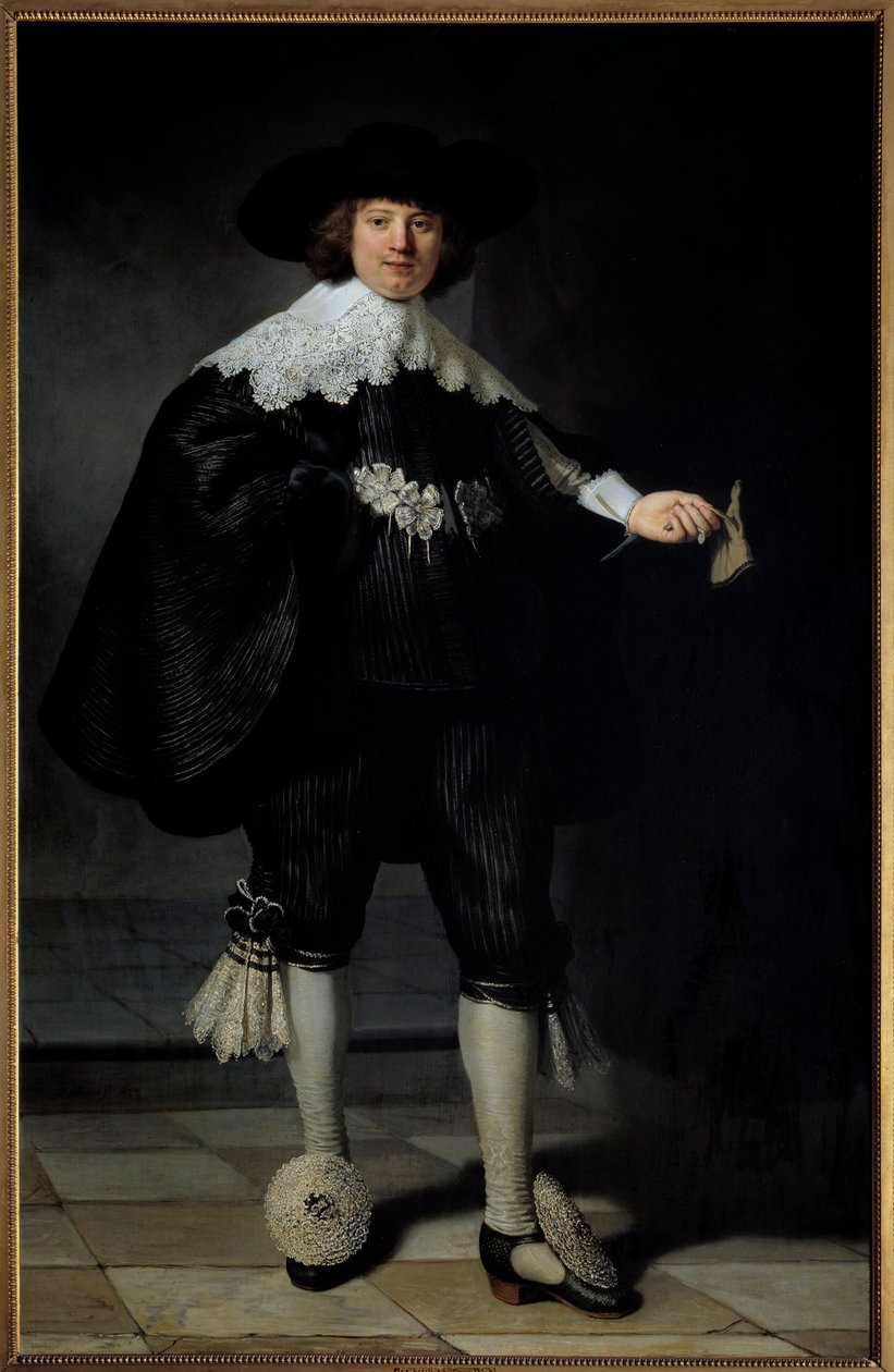 Maertens Soolmansin muotokuva Harmensz Van Rijn Rembrandtin maalaus (1606-1669) 1634 Yksityinen kokoelma - Maertens Soolmansin muotokuva. Harmensz Van Rijn Rembrandtin (1606-1669) maalaus tekijältä Rembrandt van Rijn