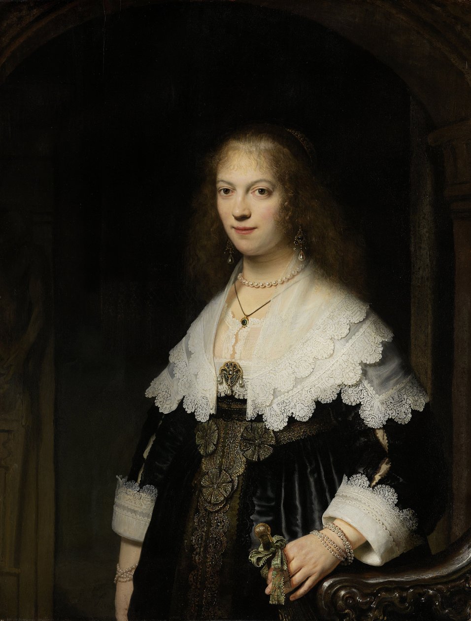Naisen muotokuva, mahdollisesti Maria Trip tekijältä Rembrandt van Rijn