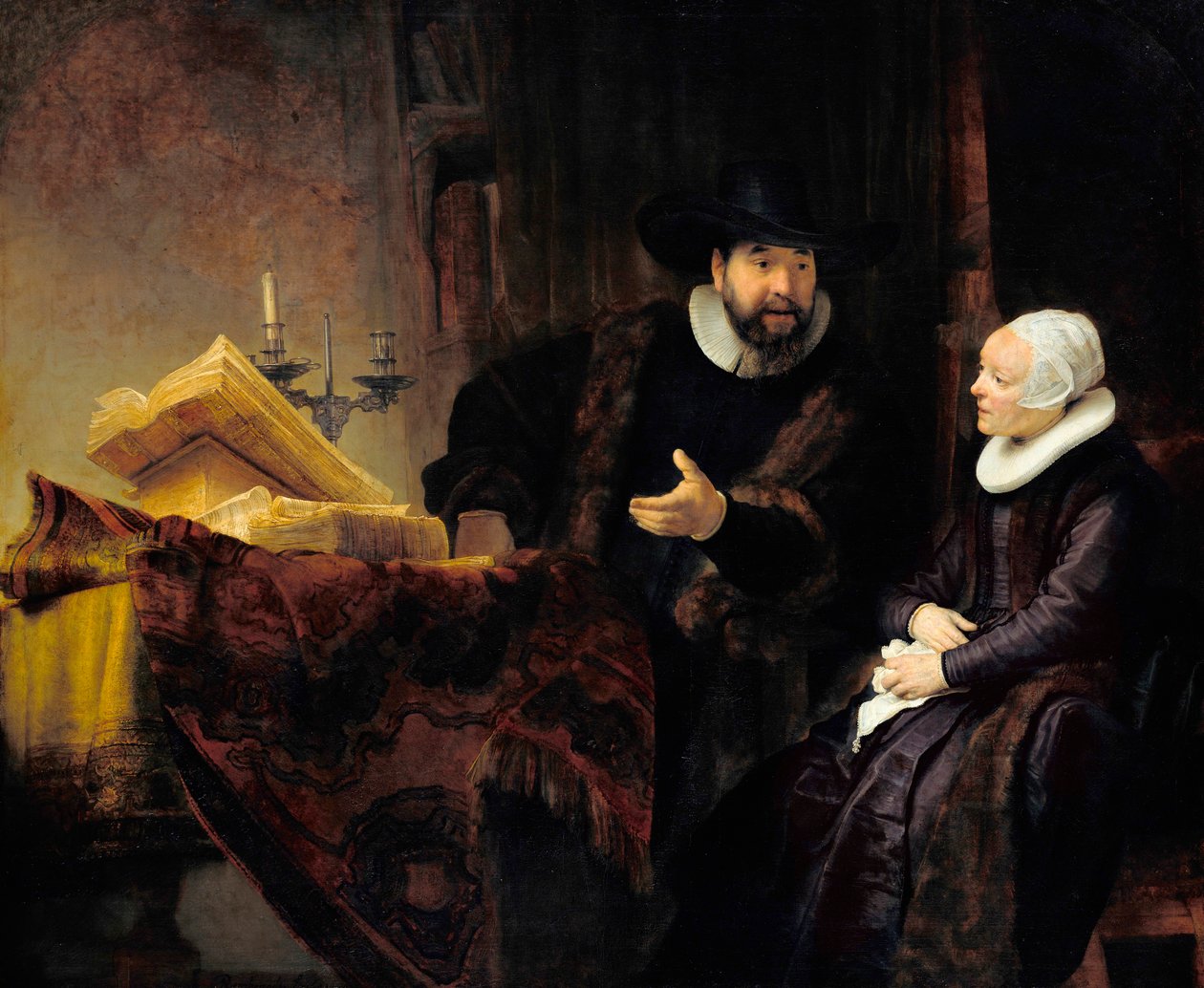 Mennoniittisaarnaajan Cornelius Claesz Anslon ja hänen vaimonsa Aaltje Gerritsdr Shoutenin muotokuva tekijältä Rembrandt van Rijn