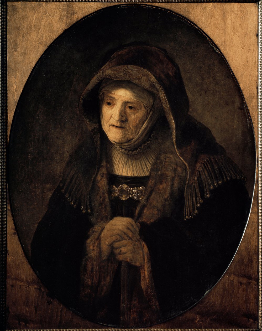 Muotokuva taiteilijan äidistä nojaten keppiinsä (öljy kankaalle tekijältä Rembrandt van Rijn