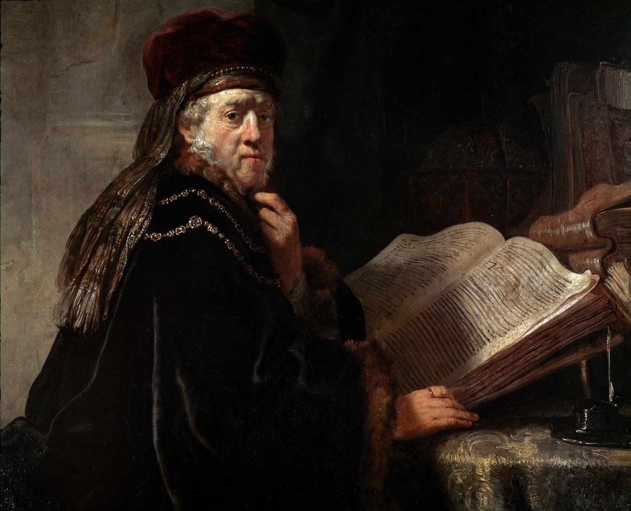 Viisaan muotokuva (Rabbin muotokuva) (öljy kankaalle tekijältä Rembrandt van Rijn