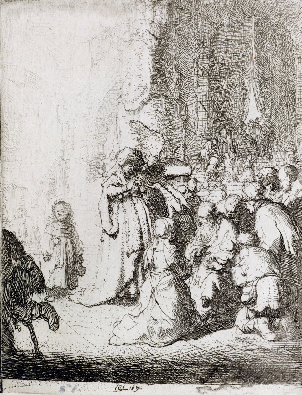 Esitys temppelissä (kynä ja muste paperille) tekijältä Rembrandt van Rijn