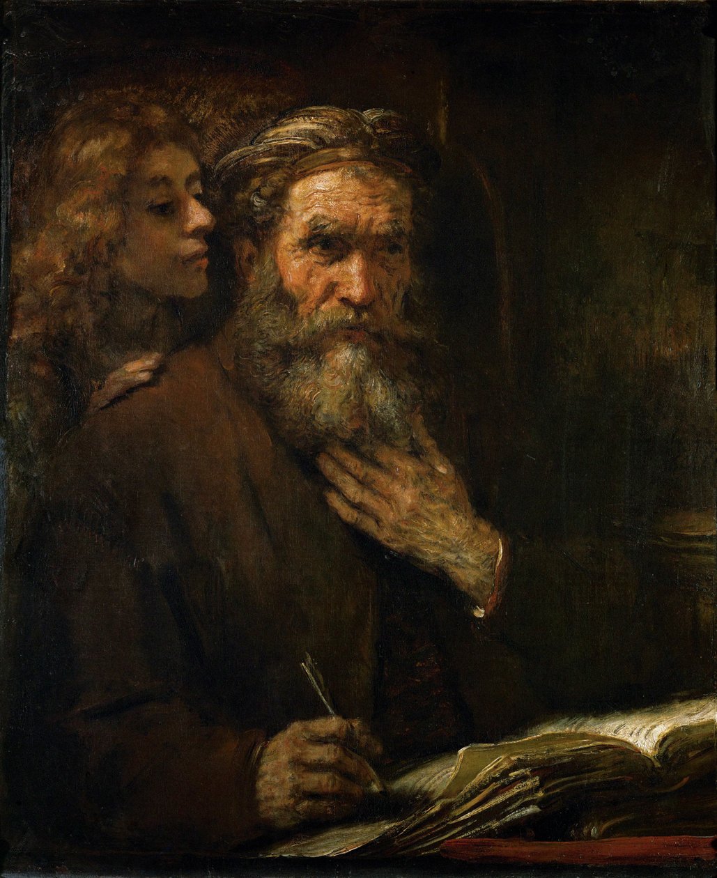 Pyhä Matteus enkelin innoittamana ... tekijältä Rembrandt Harmensz. van Rijn