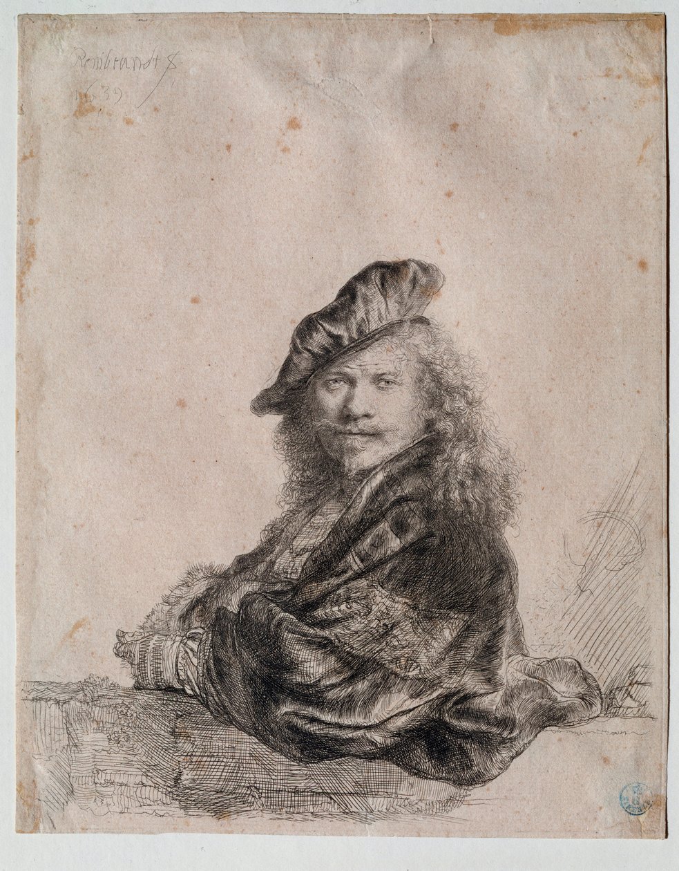 Omakuva (omakuva) Rembrandt Harmenszoon van Rijnin (1606-1669) maalaus 1639 Koko 207x164 cm Gabinetto Disegni e Stampe, Uffizi (toimistot) Firenze tekijältä Rembrandt van Rijn