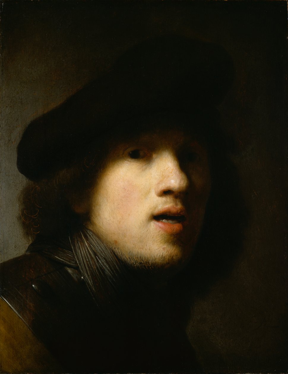 Omakuva, n. 1629 (öljy puulle) tekijältä Rembrandt Harmensz. van Rijn