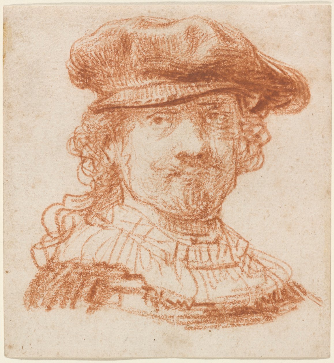 Omakuva, n. 1637 (punainen liitu) tekijältä Rembrandt van Rijn