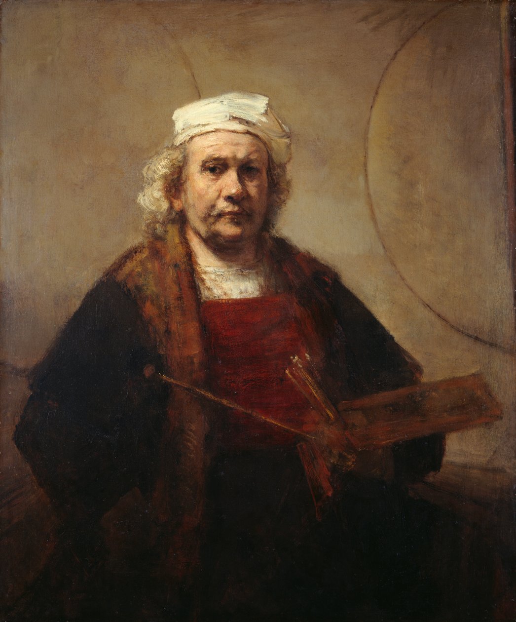 Omakuva, n. 1665 (öljy kankaalle) tekijältä Rembrandt Harmensz. van Rijn
