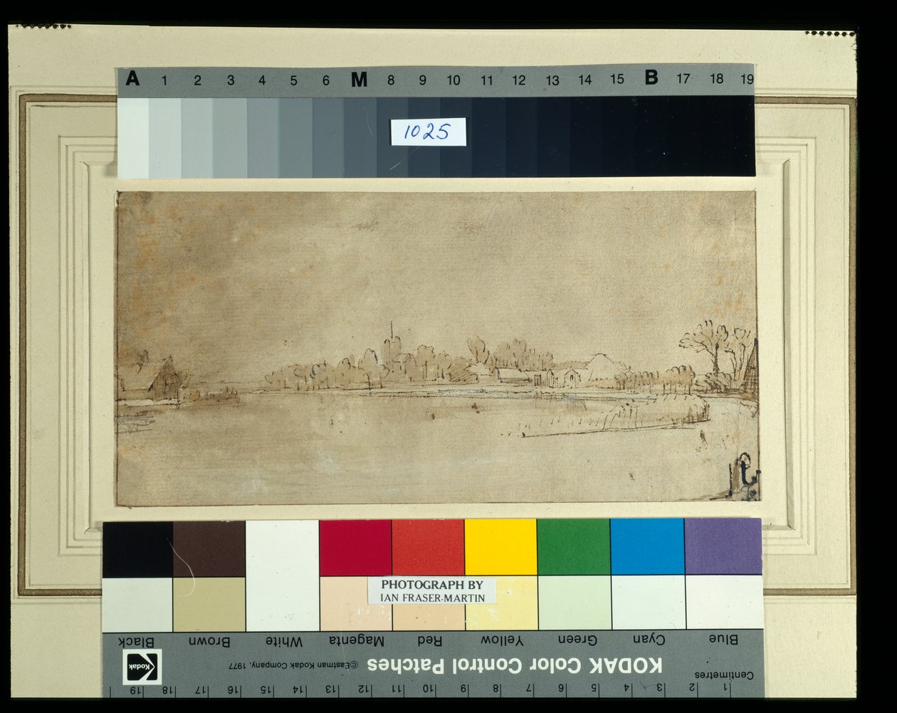 Amstel lähellä Kostverlorenia, noin 1651-52 (tussi ja tussi, tussi ja pesu paperille). tekijältä Rembrandt Harmensz. van Rijn