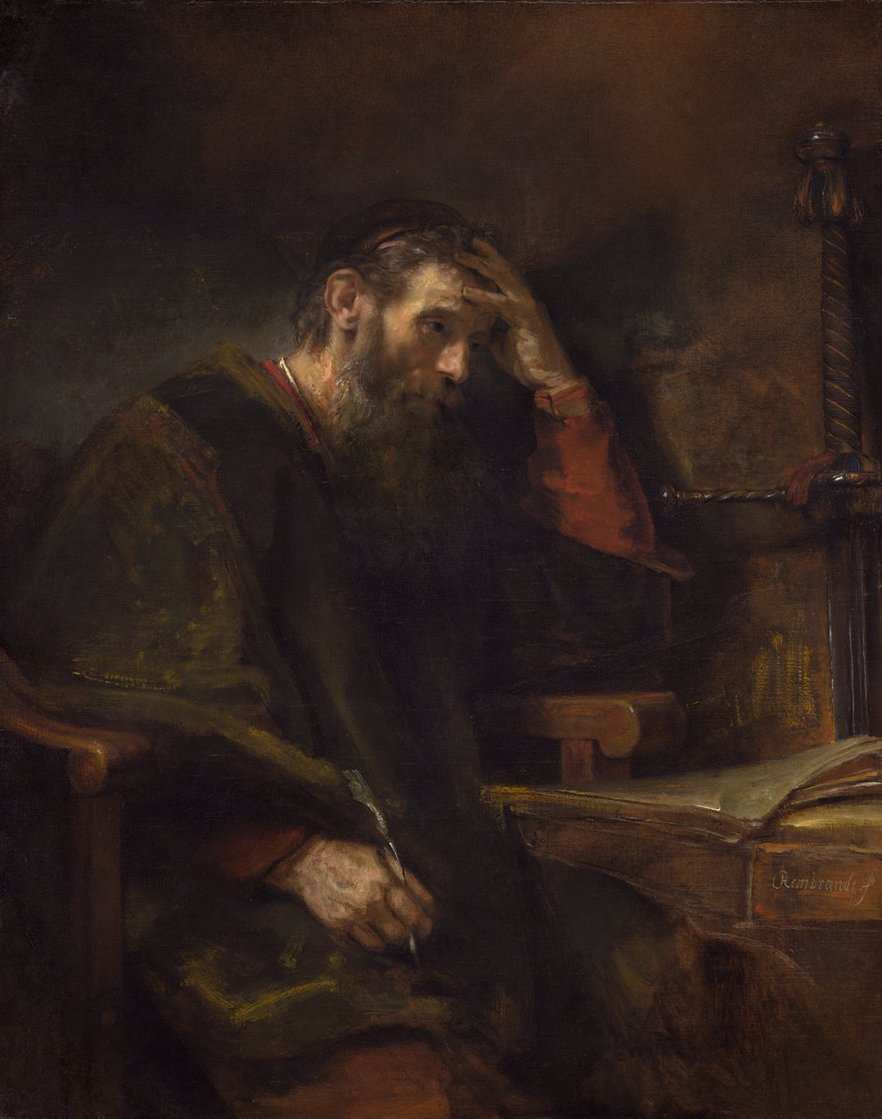 Apostoli Paavali, n. 1657 (öljy kankaalle) tekijältä Rembrandt van Rijn