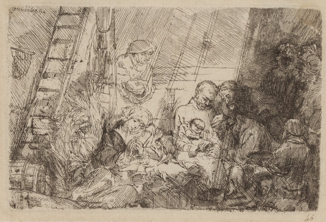 Ympärileikkaus tallissa tekijältä Rembrandt van Rijn