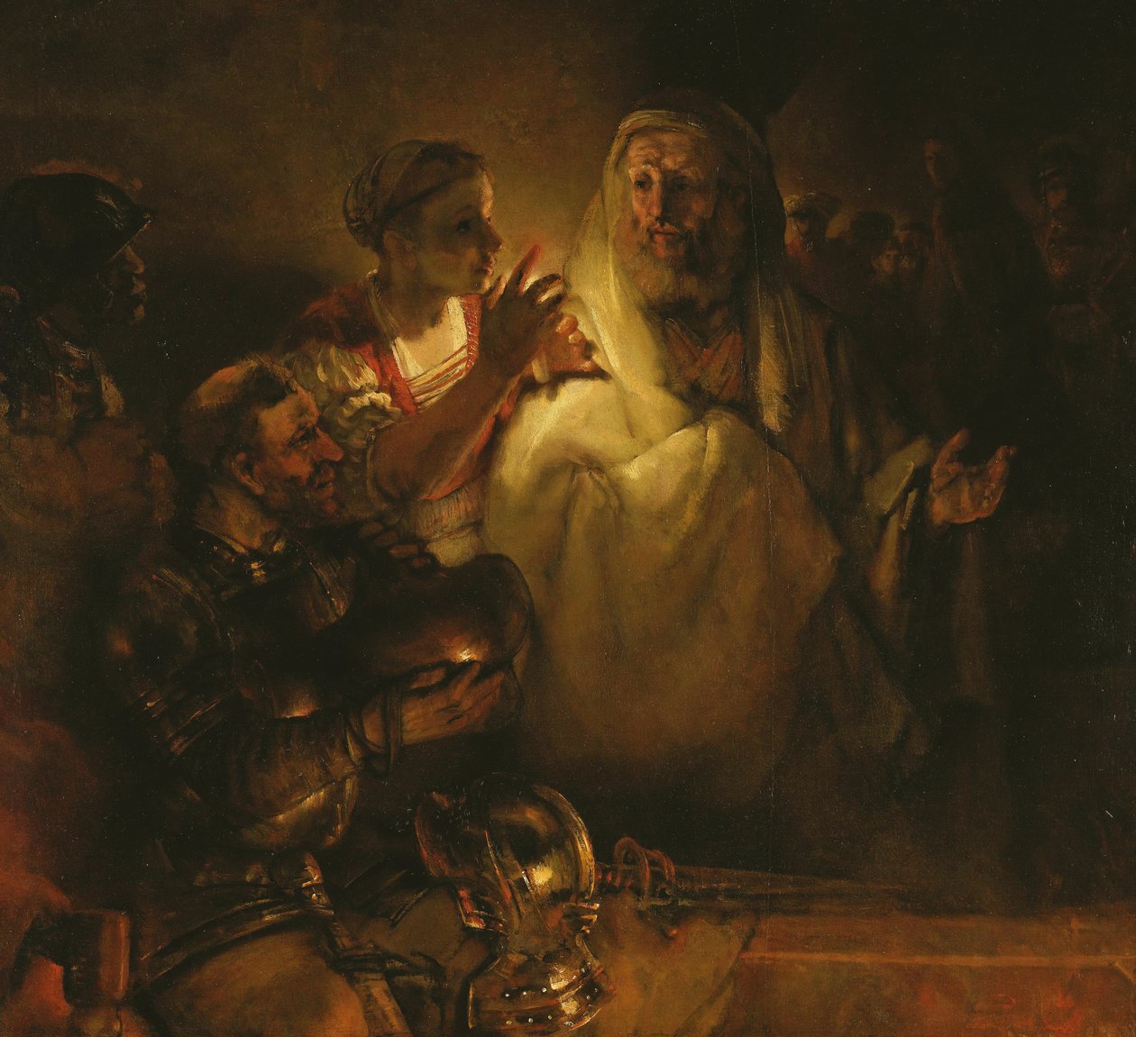 Pyhän Pietarin kieltäminen tekijältä Rembrandt van Rijn