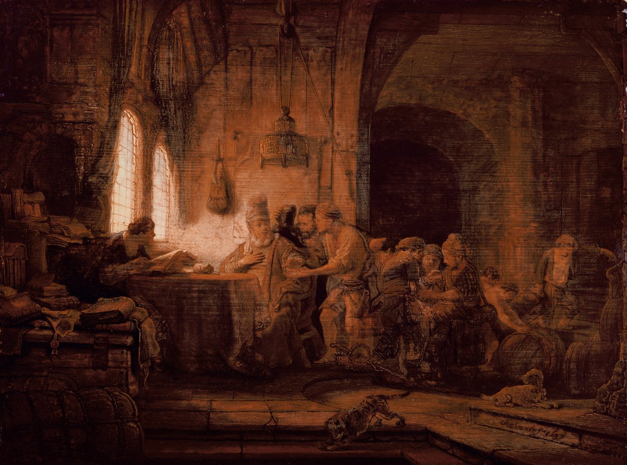 Vertaus työläisistä viinitarhassa tekijältä Rembrandt van Rijn