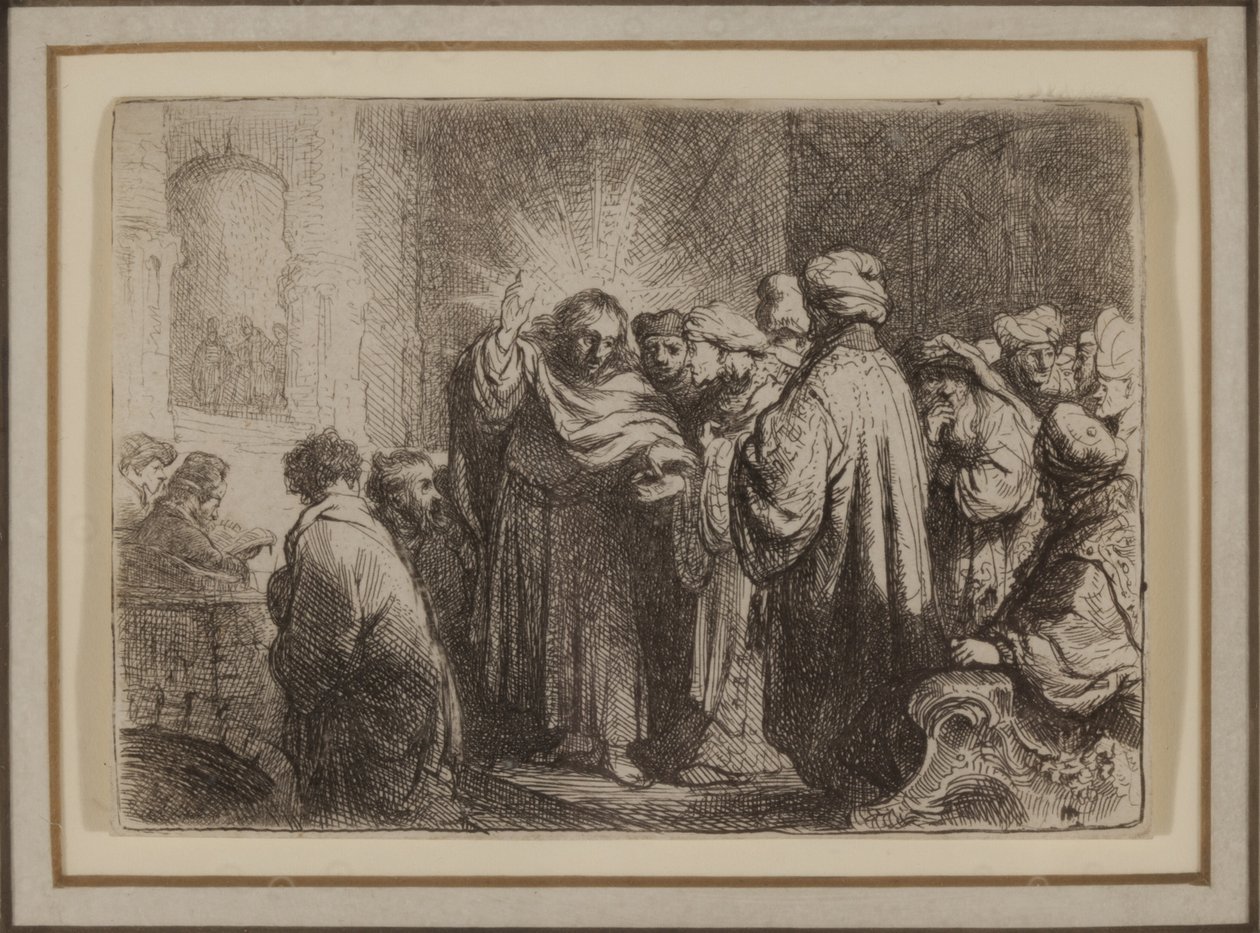 The Tribute Money, n. 1635 (etsaus) tekijältä Rembrandt van Rijn