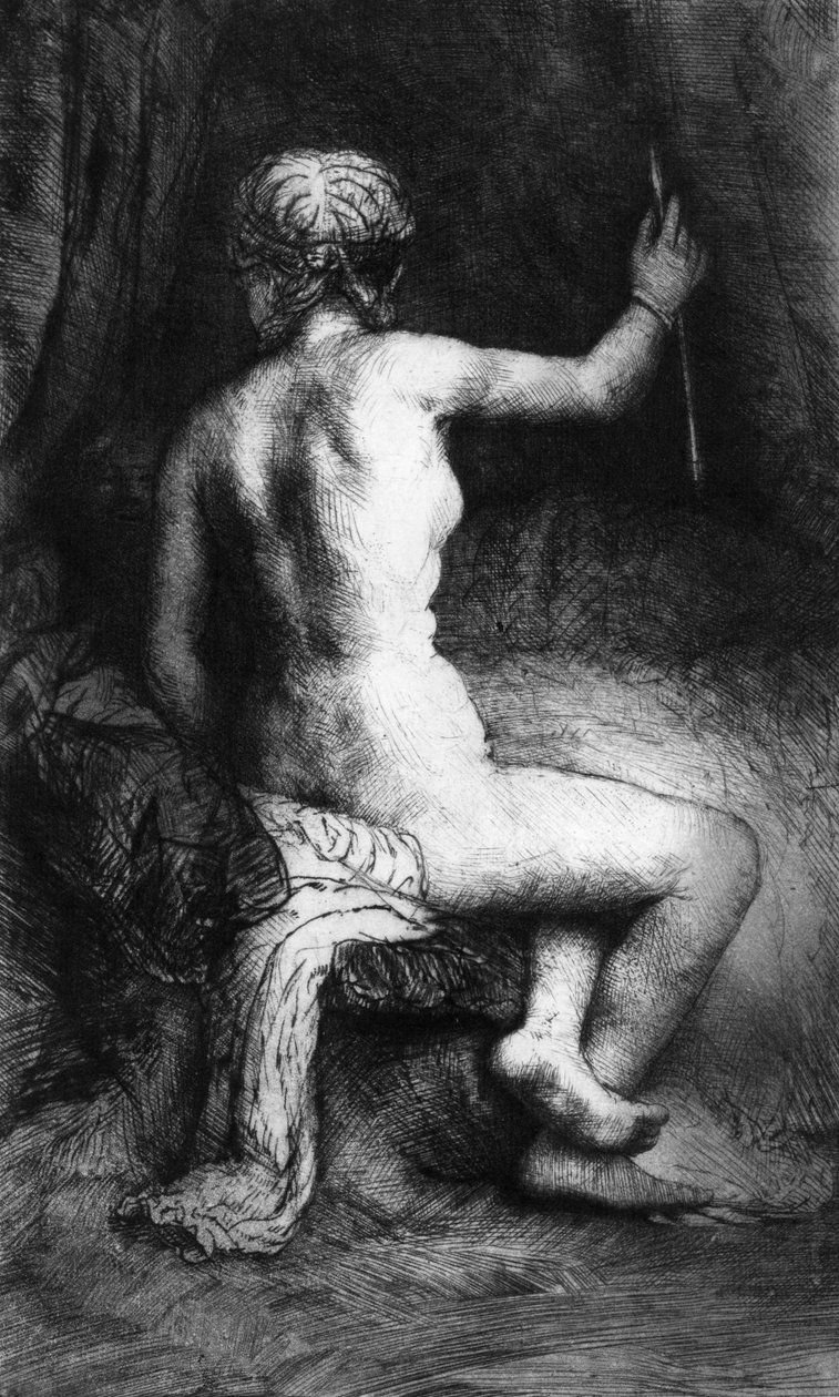 Nainen nuolen kanssa tekijältä Rembrandt van Rijn