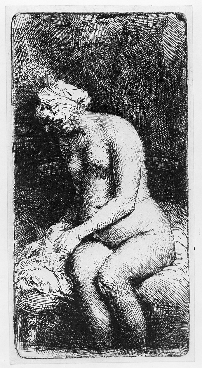 Nainen kylpemässä tekijältä Rembrandt van Rijn