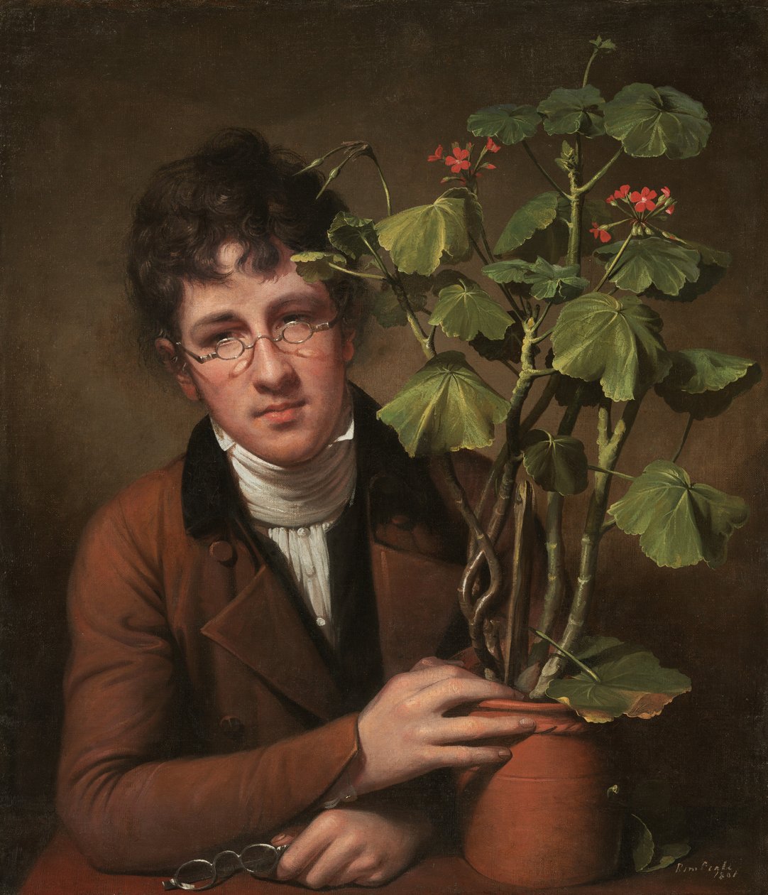Rubens Peale geraniumin kanssa tekijältä Rembrandt Peale