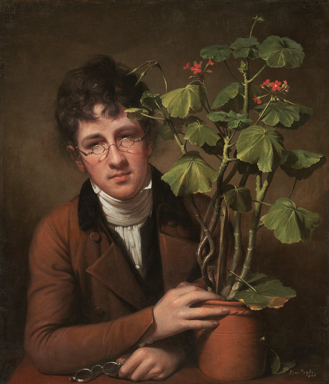 Rubens Peale geraniumin kanssa tekijältä Rembrandt Peale