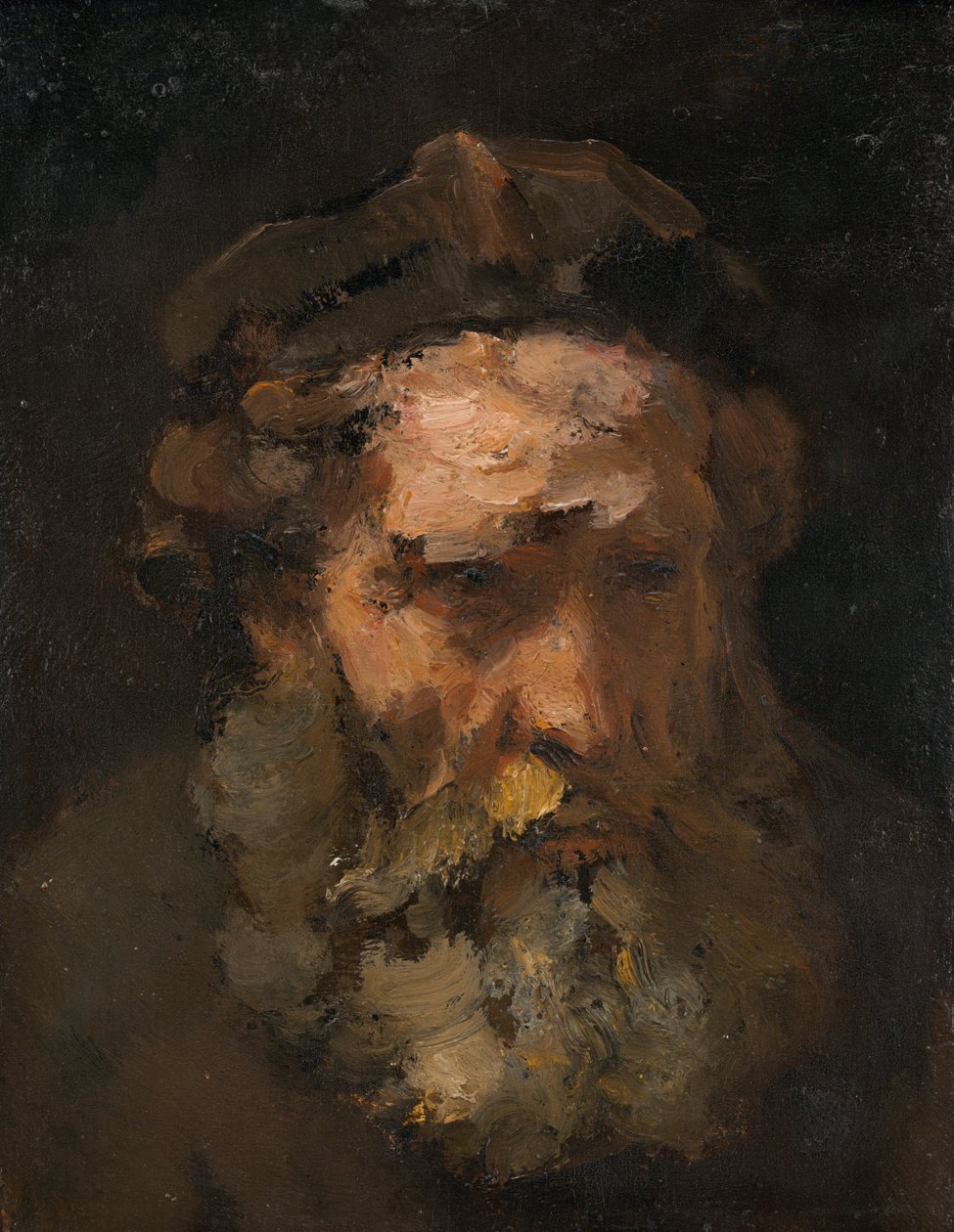 Pyhän Matteuksen pää tekijältä Rembrandt Workshop