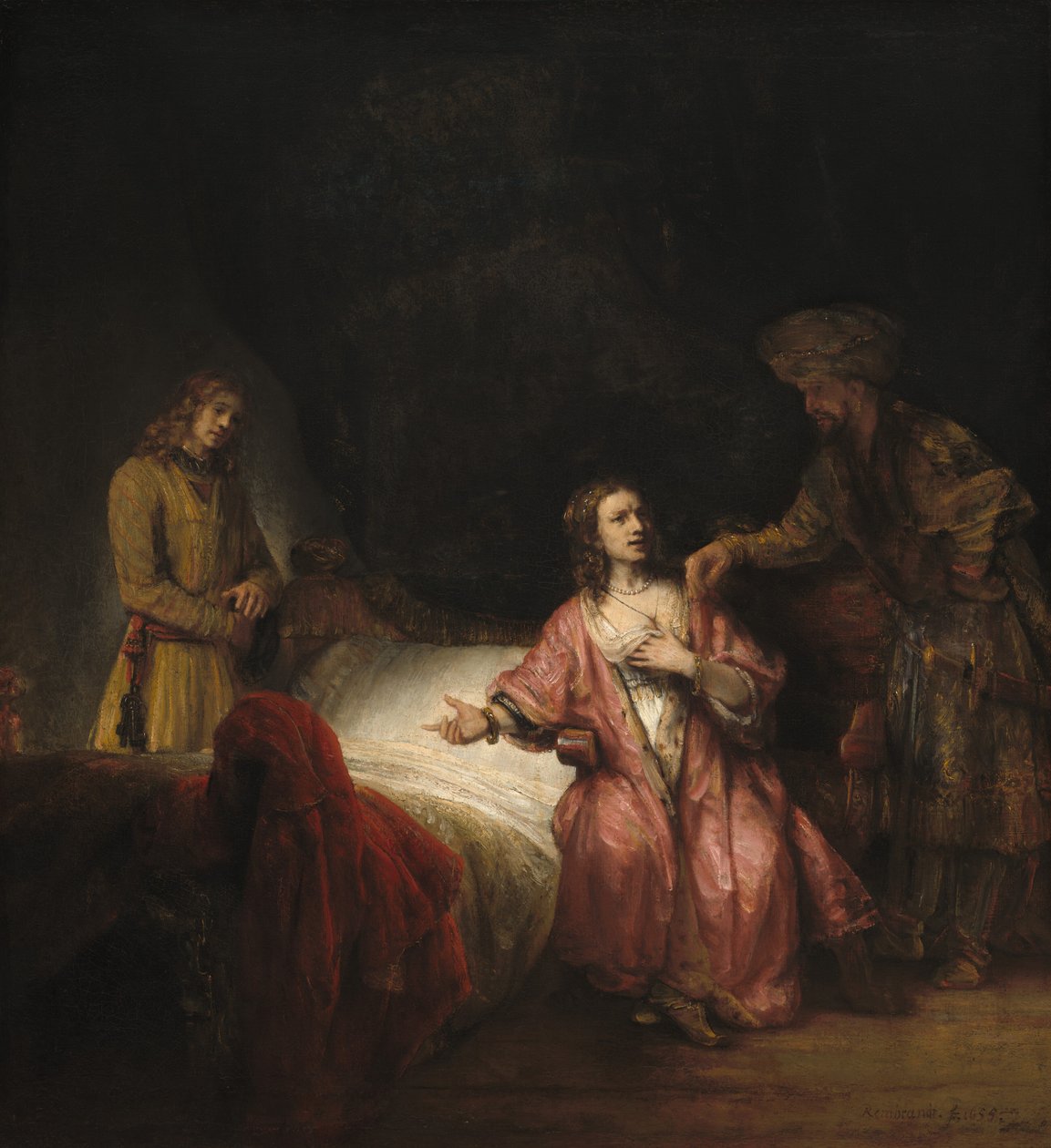 Potifarin vaimon syyttama Joseph, 1655. tekijältä Rembrandt Workshop