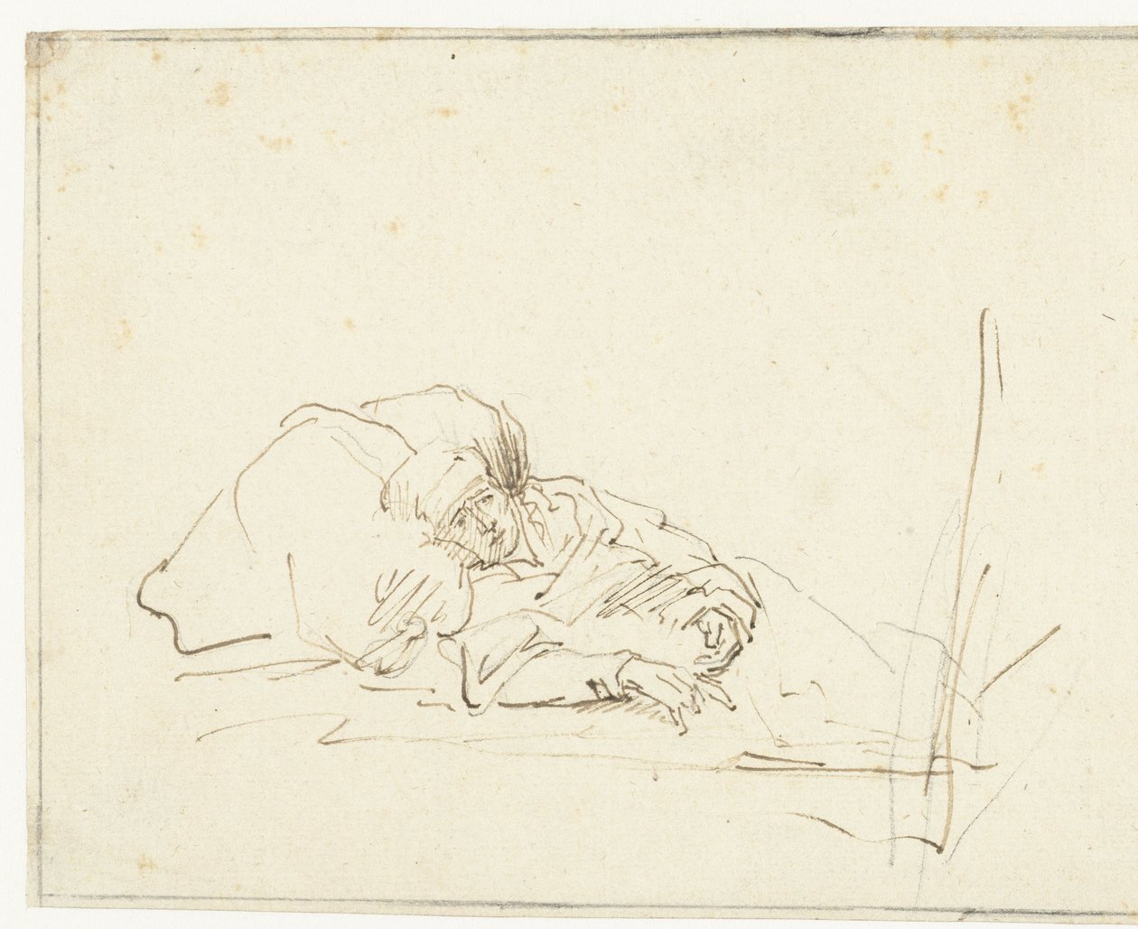 Saskia sairaana sängyssä tekijältä Rembrandt van Rijn (copy after)
