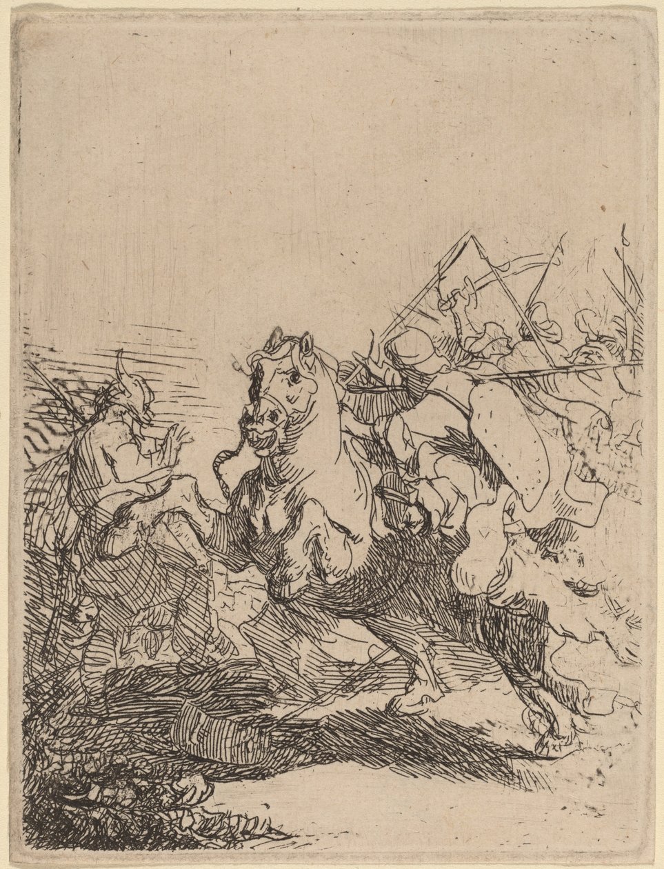 Ratsuväen taistelu tekijältä Rembrandt van Rijn