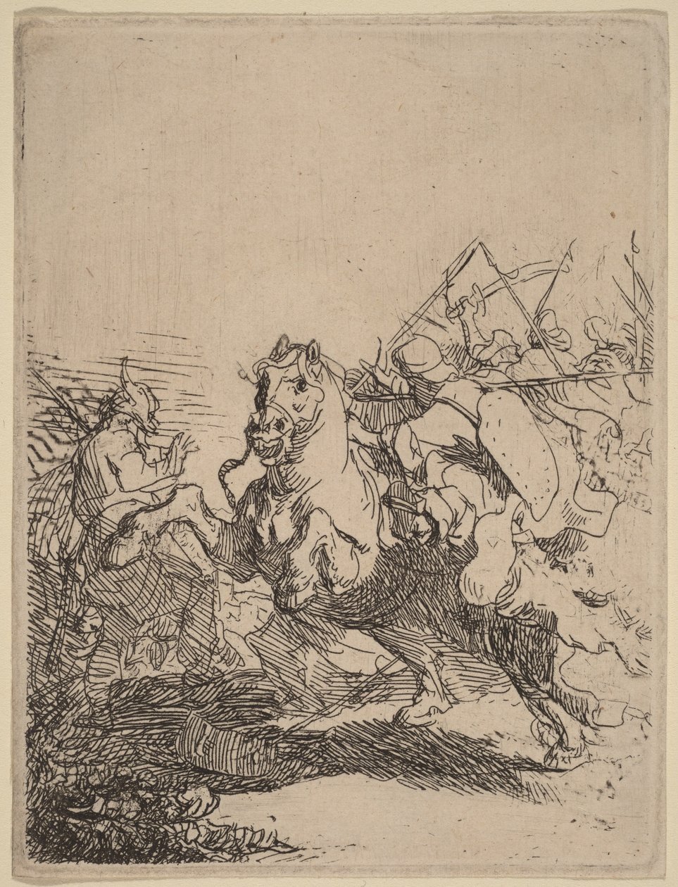 Ratsuväen taistelu tekijältä Rembrandt van Rijn