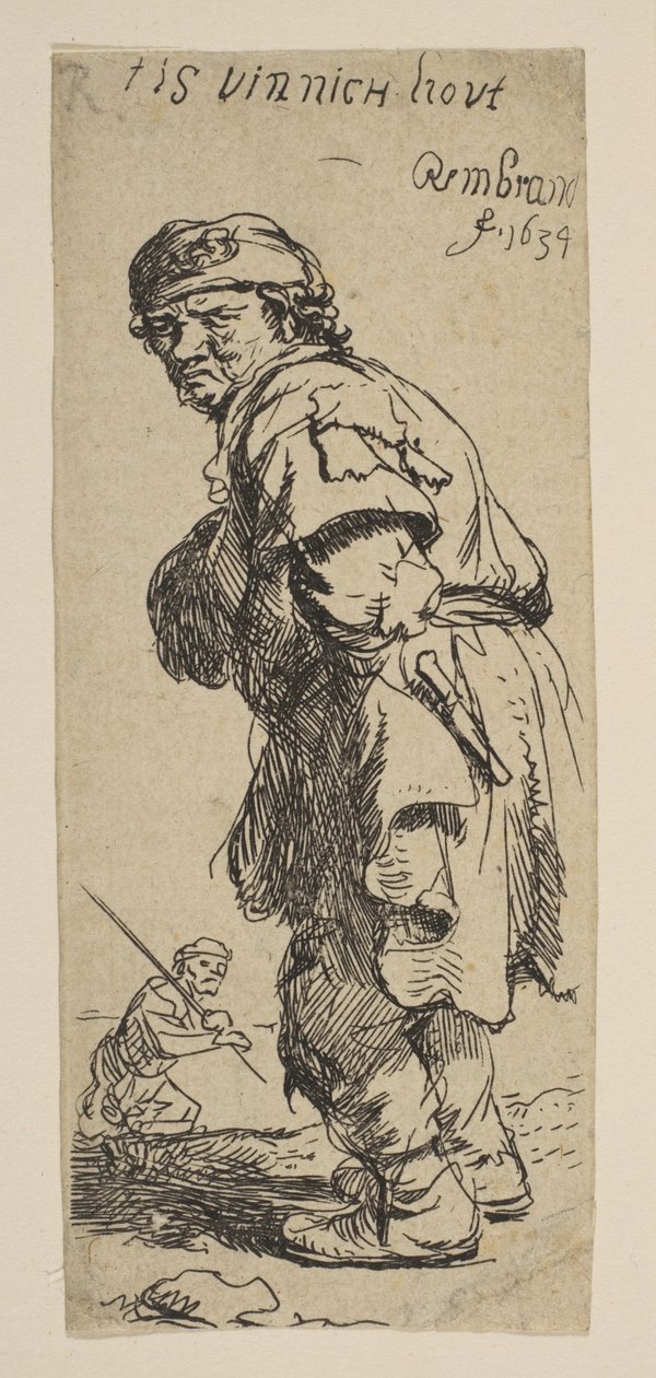 Talonpoika huutaa: T on vinnich kout, 1634. tekijältä Rembrandt van Rijn