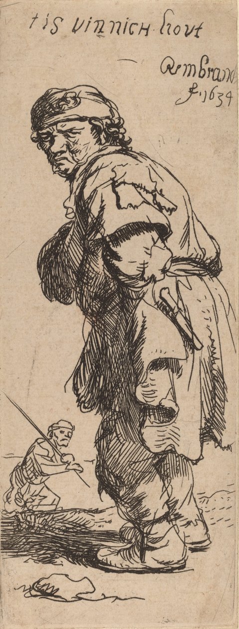 Talonpoika huutaa: tis vinnich kout Kylmää on, 1634. tekijältä Rembrandt van Rijn
