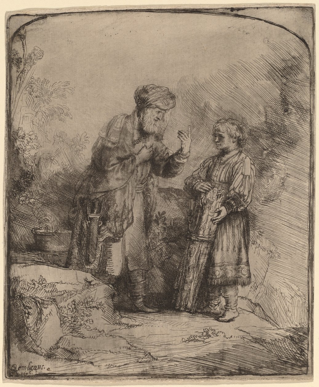 Abraham ja Iisak tekijältä Rembrandt van Rijn