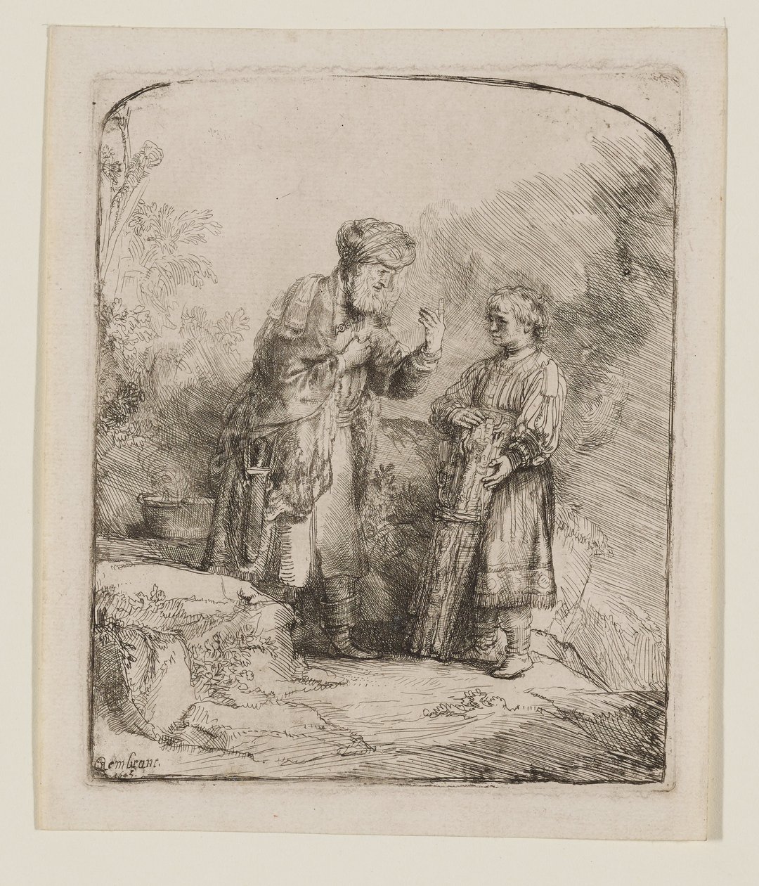 Aabraham ja Iisak tekijältä Rembrandt van Rijn