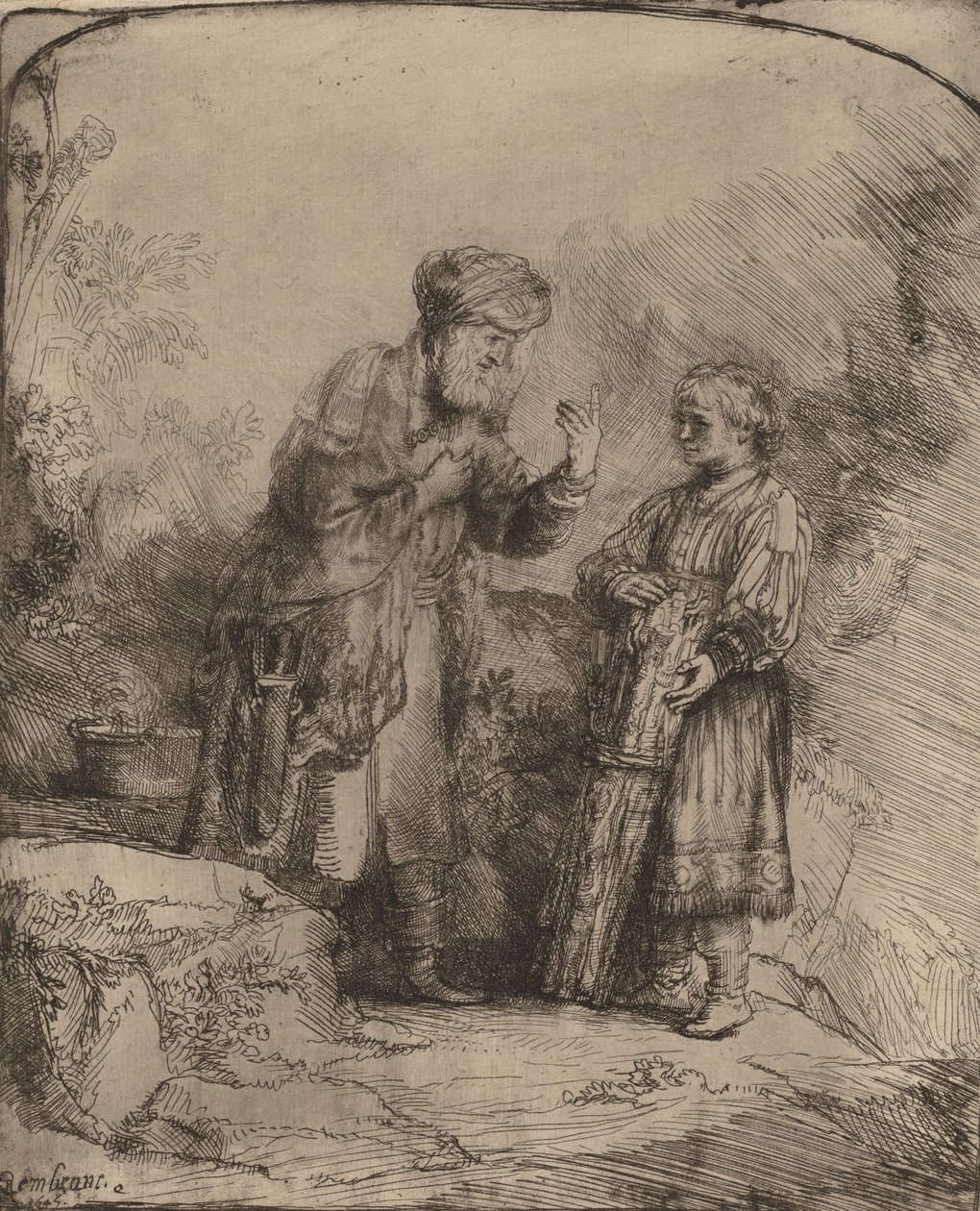 Abraham i Isaac, 1645. finlandès tekijältä Rembrandt van Rijn
