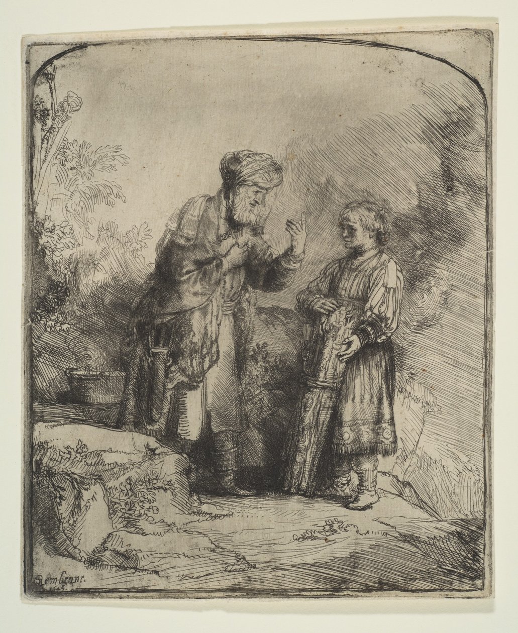 Abraham ja Iisak, 1645. tekijältä Rembrandt van Rijn