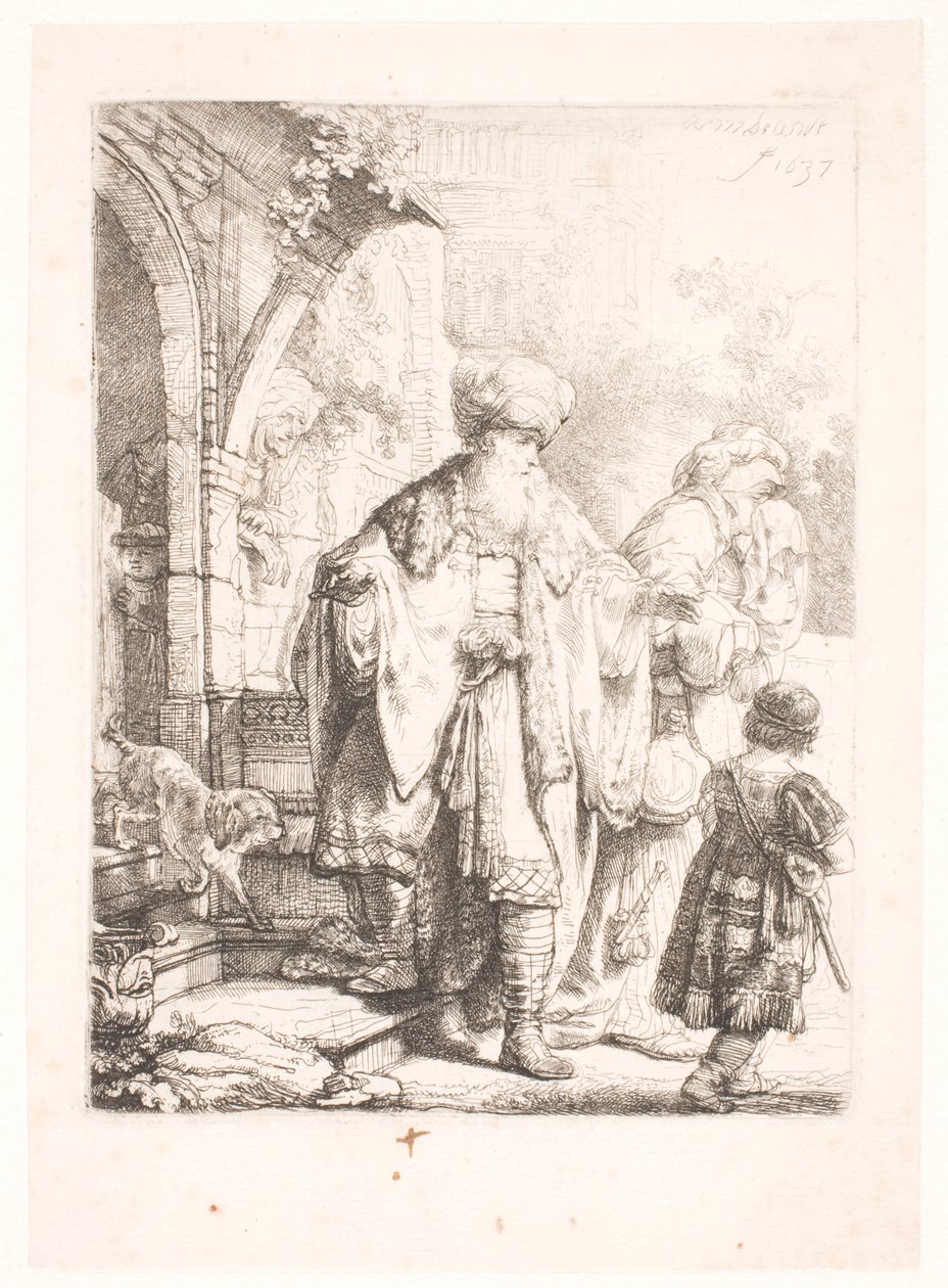 Abraham ajoi ulos Hagarin ja Ismaelin tekijältä Rembrandt van Rijn