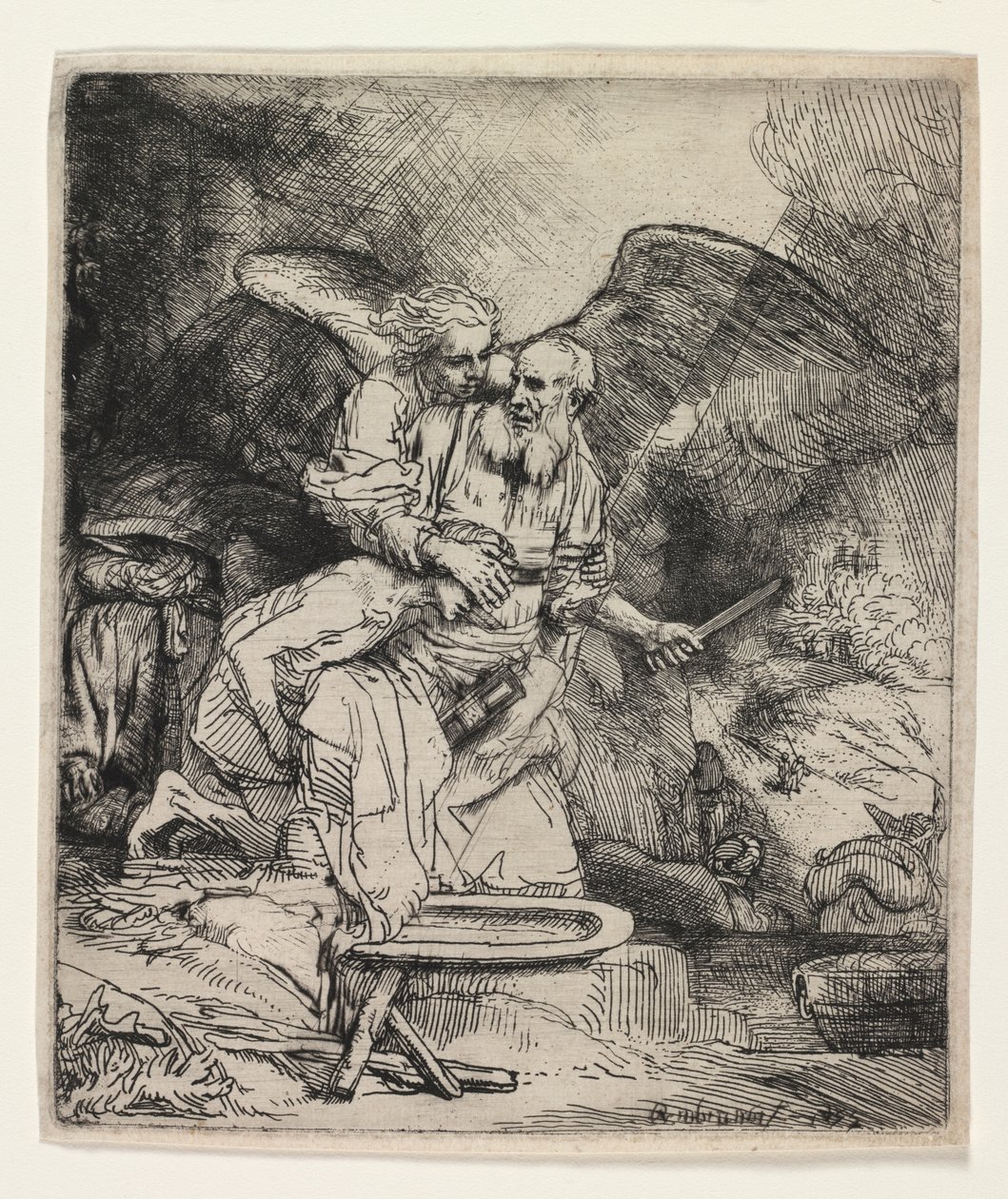 Abrahamin uhri tekijältä Rembrandt van Rijn