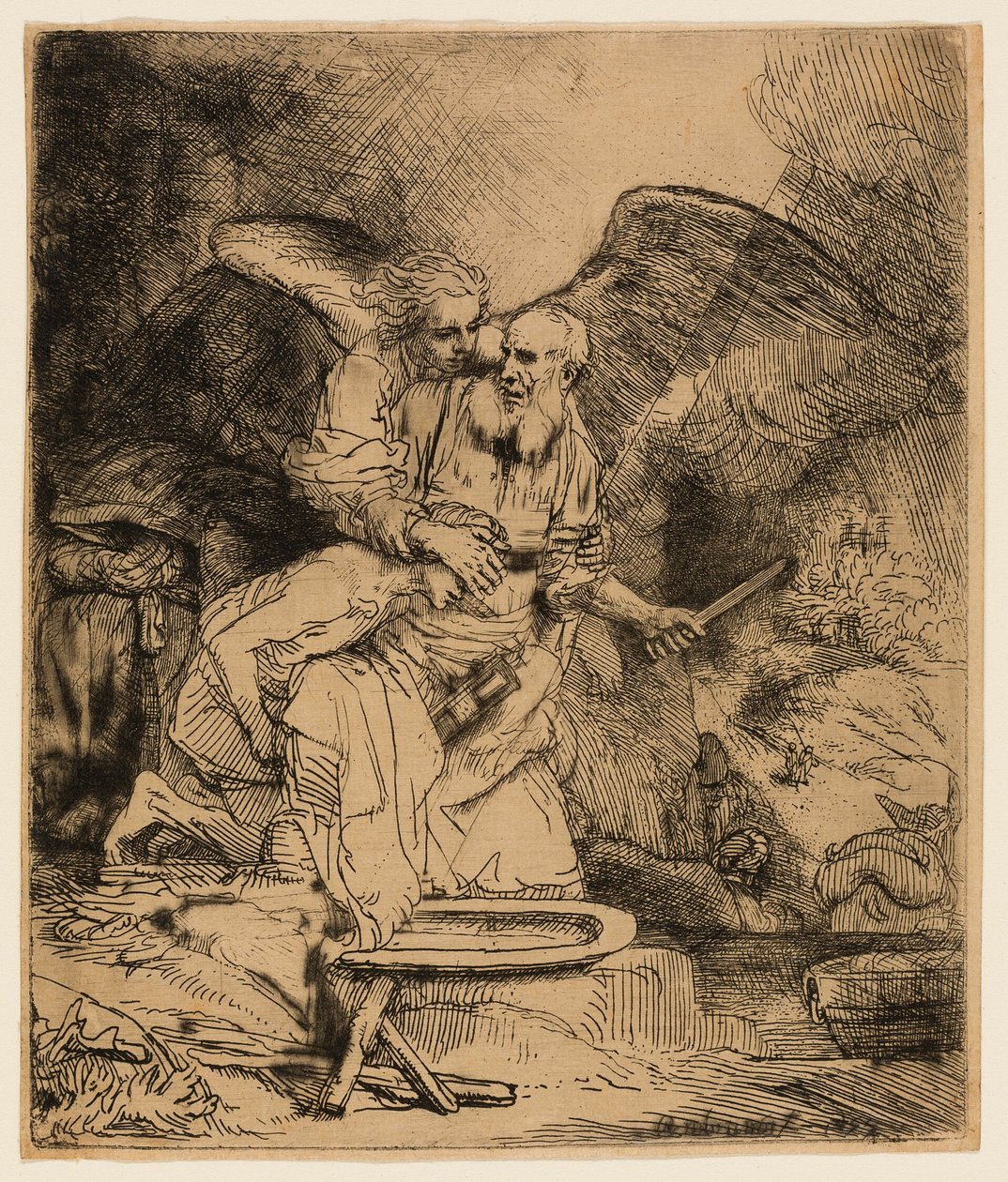 Aabrahamin uhri tekijältä Rembrandt van Rijn