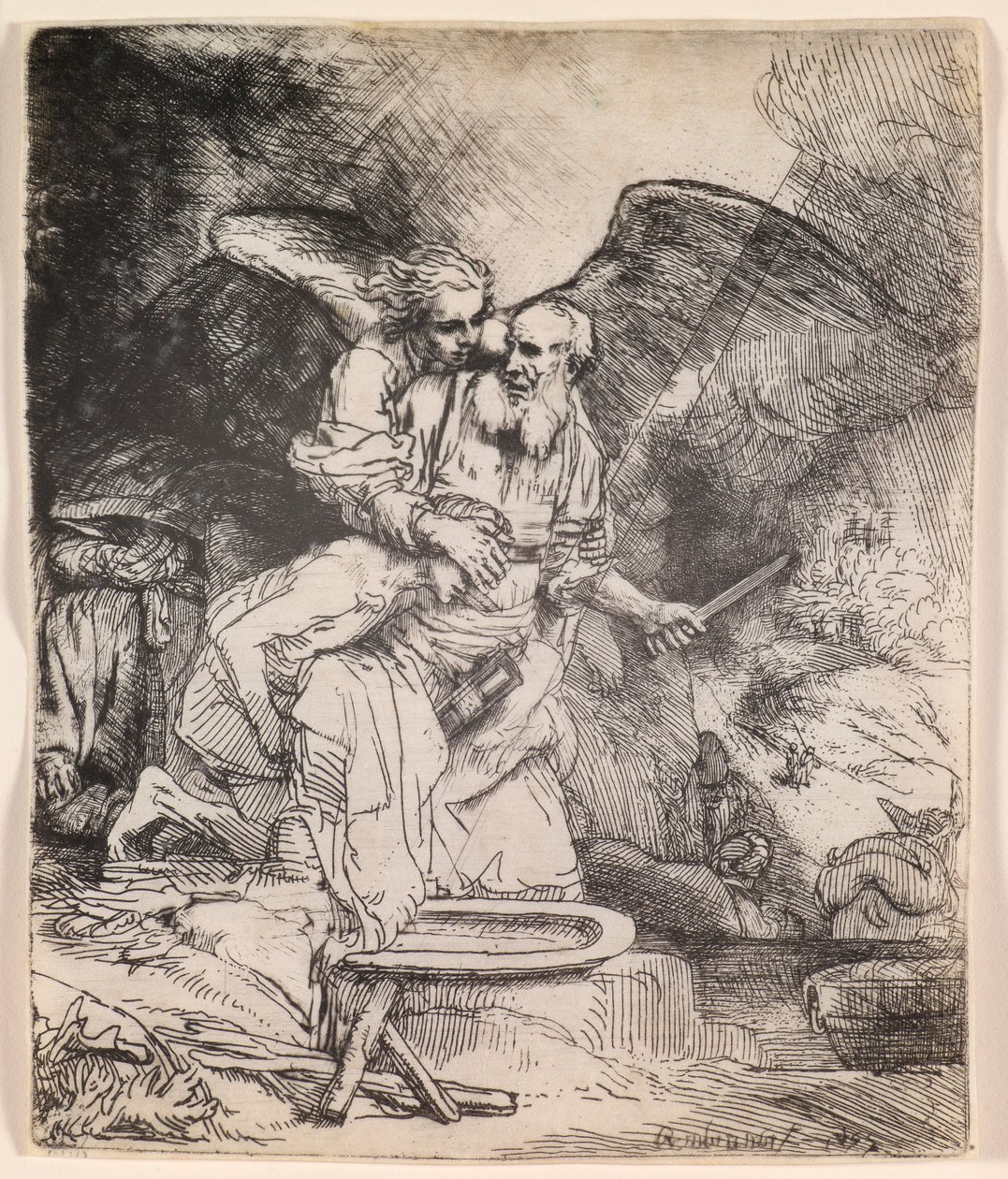 Aabrahamin uhraus tekijältä Rembrandt van Rijn